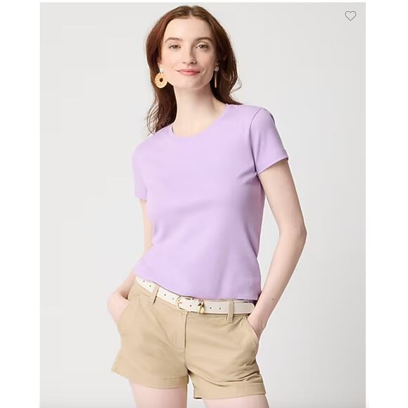 NWT J. Crew Lilac Purple Essential Short-Sleeve Crewneck Tee - Picture 9 of 10